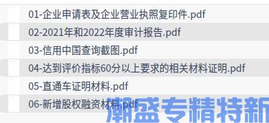 [浙江省]省专精特新申报佐证材料上传模板