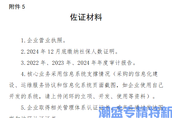 吉林省专精特新“小巨人”企业佐证材料
